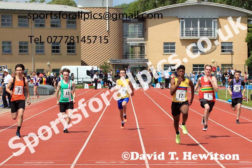 Mens U-17s and Boys U-15s 100 metres, 2022 Northern Inter Counties U17s and U15s Track and Field, York, Thursday, June 2nd. Photo: David T. Hewitson/Sports for All Pics